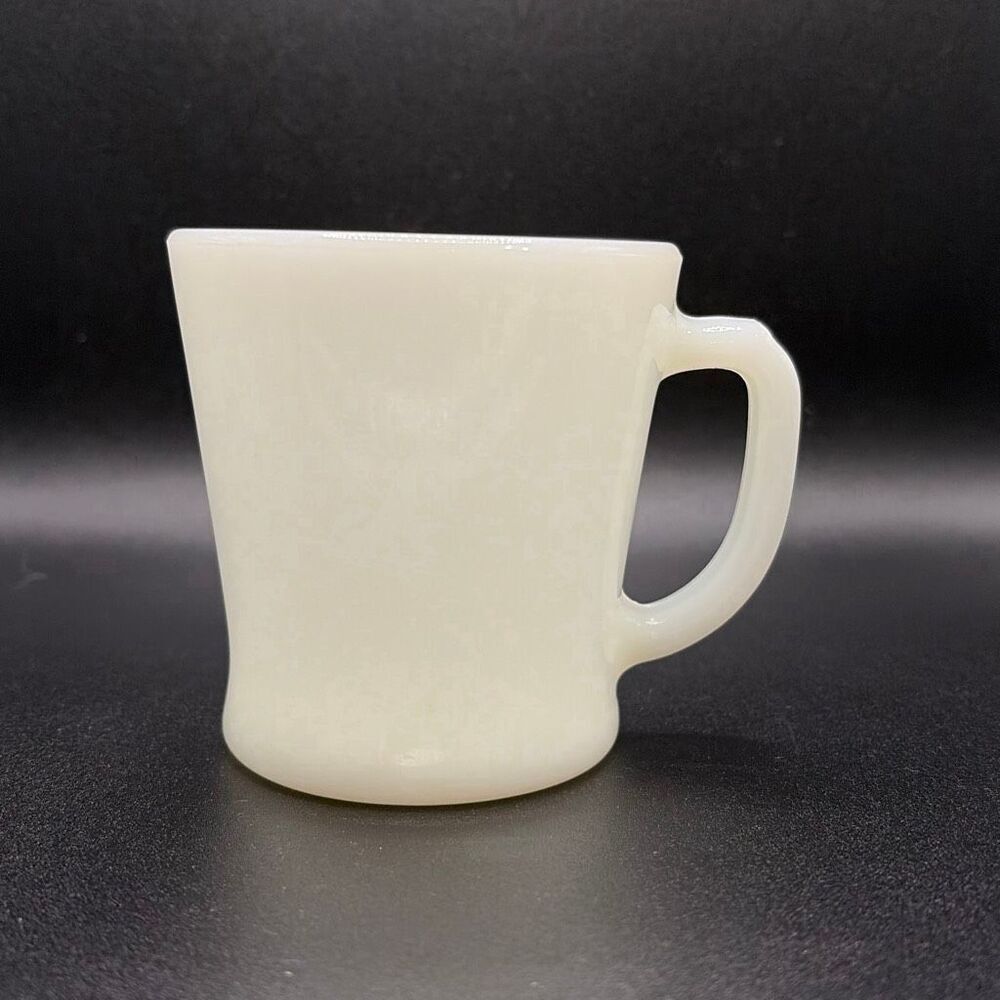 Vintage Fire King White Milk Glass Set of 2 Coffee Mugs 8oz USA 1950's - Picture 3 of 11